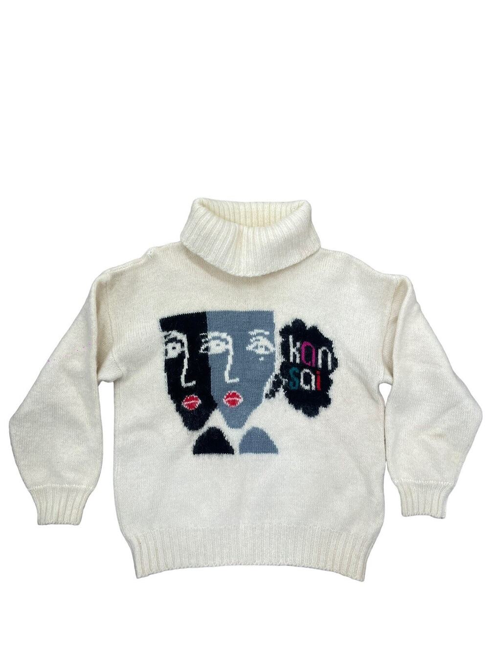 Kansai Yamamoto '70s Faces Logo Turtleneck Sweater